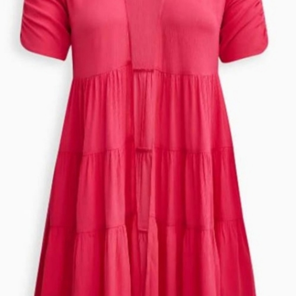 Crinkle Gauze Torrid  2X Cardigan Kimono / Swim Cover Up PINK Barbiecore - Picture 9 of 10